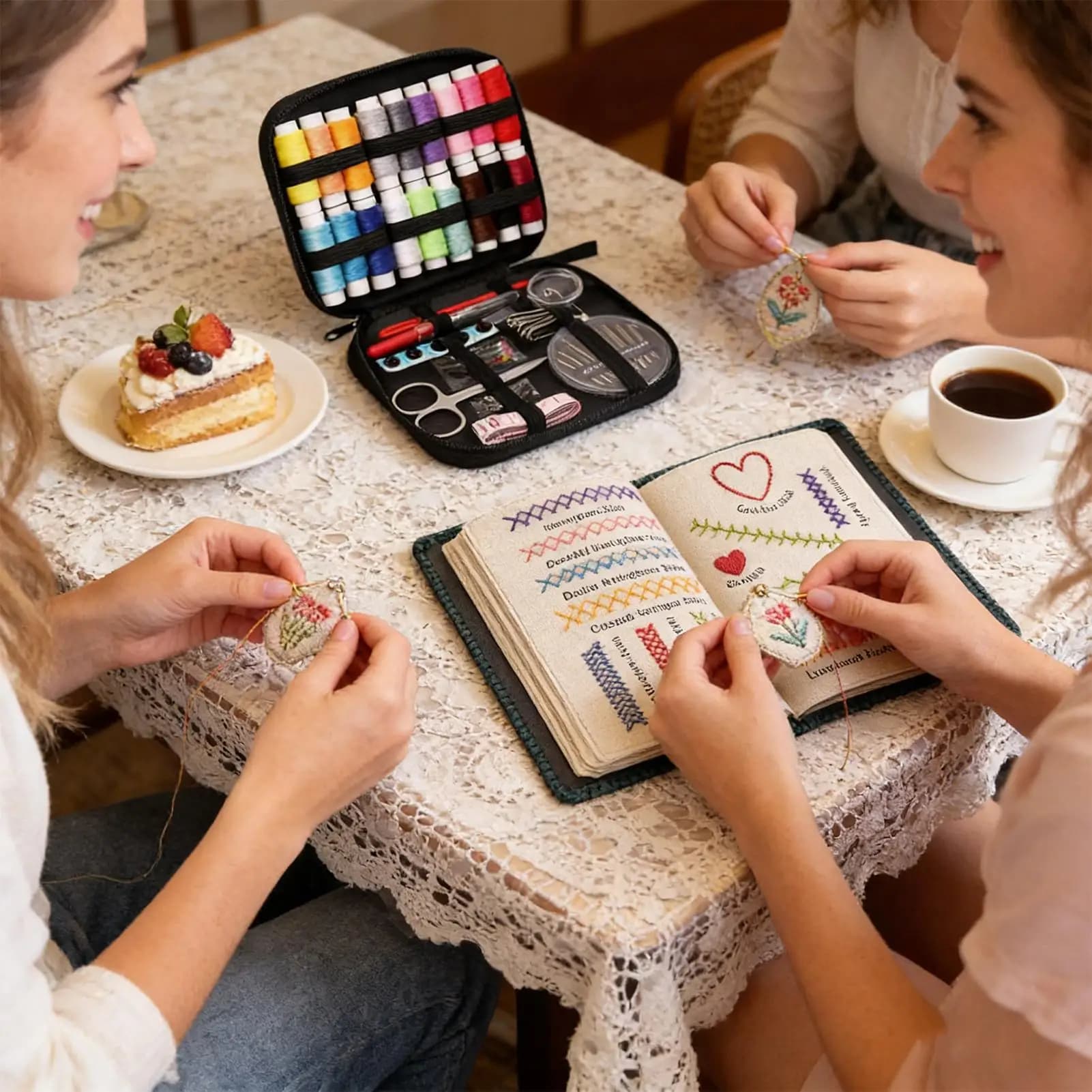 Libro da ricamo per principianti 106 modelli Tutorial didattico portatile Strumenti per cucire Kit da ricamo a mano per principianti per adulti