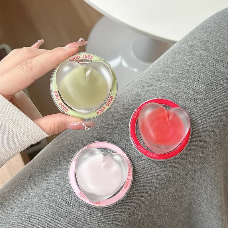 Universal Transparent Sandwich Heart Magnetic Holder For Magsafe Griptok Holder Phone Stand Support For iPhone Samsung Smart Tok