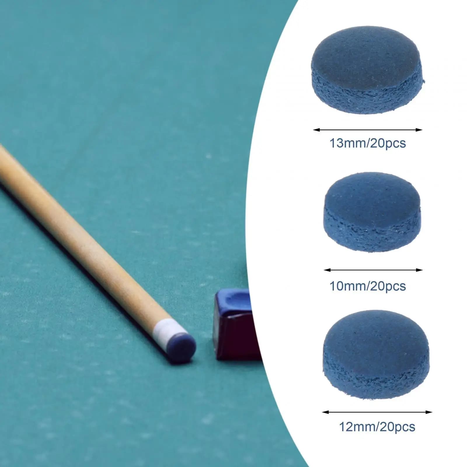 20 pezzi punte per stecca da biliardo punte per stecca da biliardo punte per bastoncini teste ad alta durezza per giocatori di Club amanti del biliardo Pub Snooker
