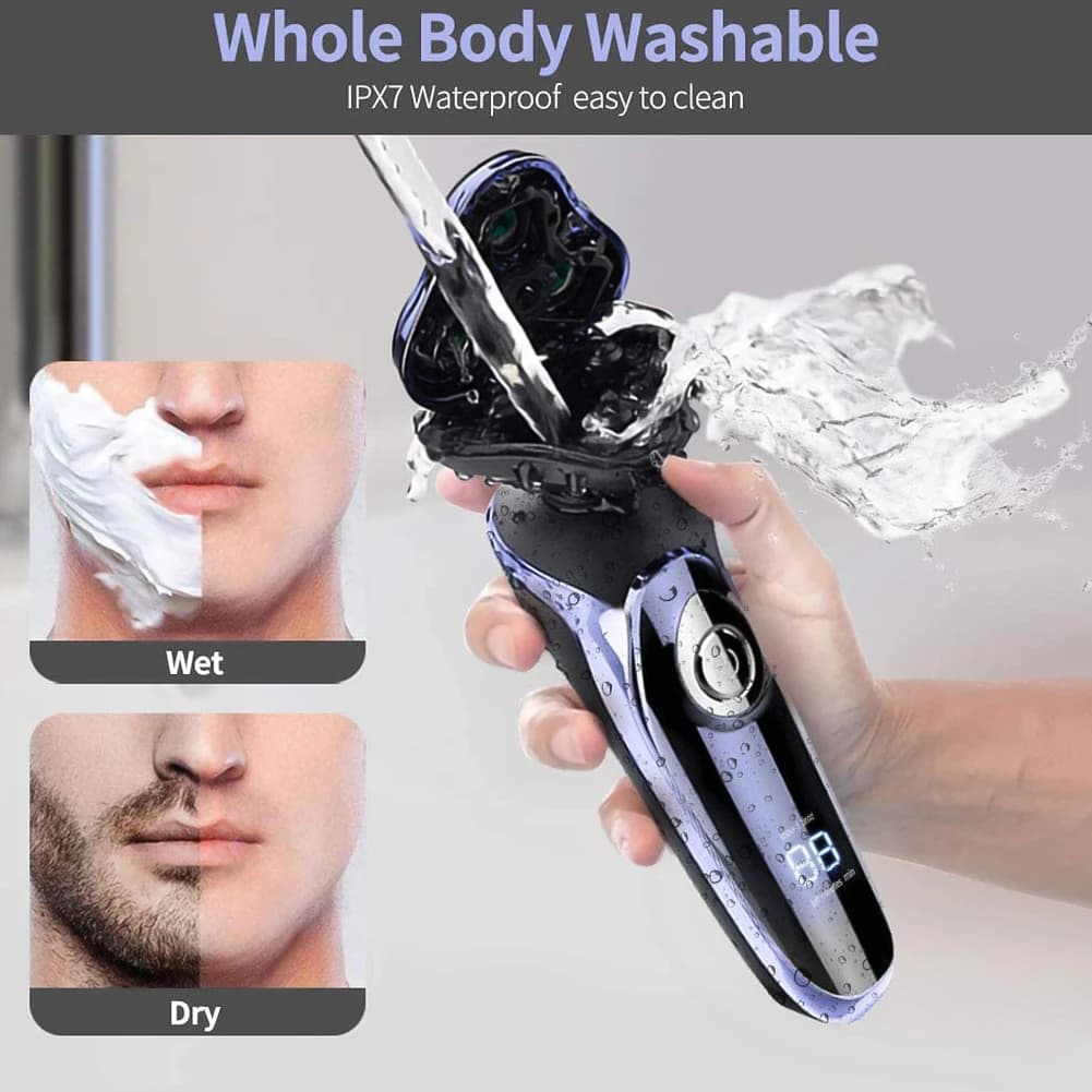 Intelligent Digital Display Four-in-One Electric Shaver Set for Home Use Full-Body Water Washable Grooming Razor with T