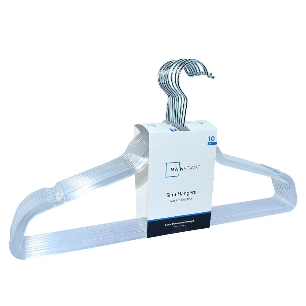 Plastic Hangers Space Saving Slim Clothes Hangers 10 Pack Clear Non Slip Hangers Perfect for Adult Teen Wardrobe