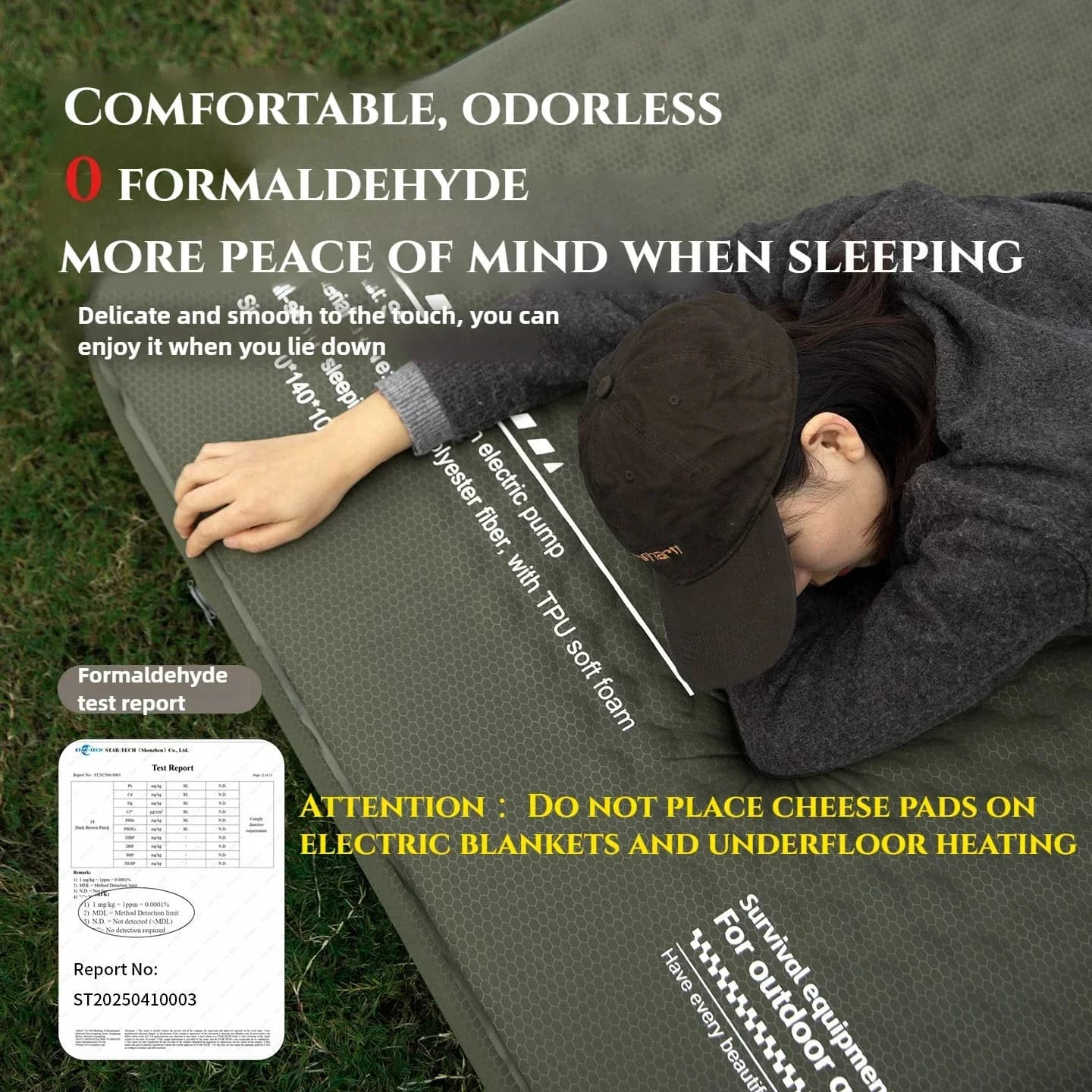Mountainhiker Inflatable Mattress Upgrade Edition 10CM High Comes with Storage Bag Portable Camping Sleeping Pad Mat