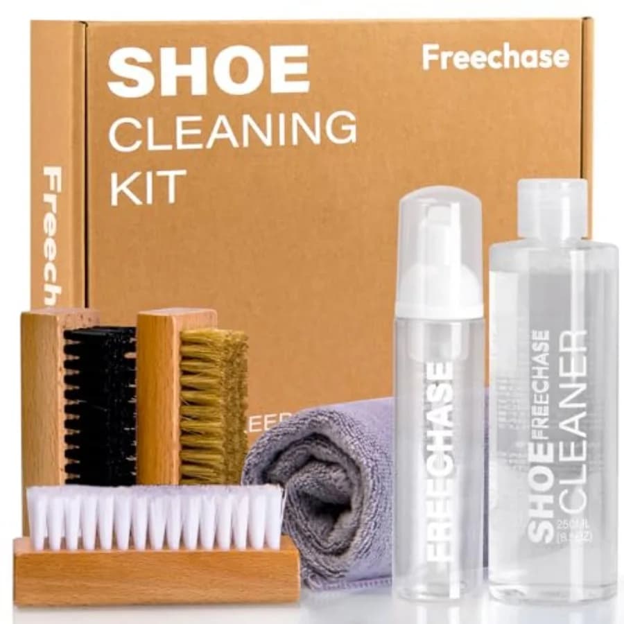 Shoe Cleaner Kit for Sneaker - 8.5 Oz Shoe Cleaning Kit with Shoe Brushes and Towel, White Sneaker Cleaner Kit, Shoe Cleaner fo
