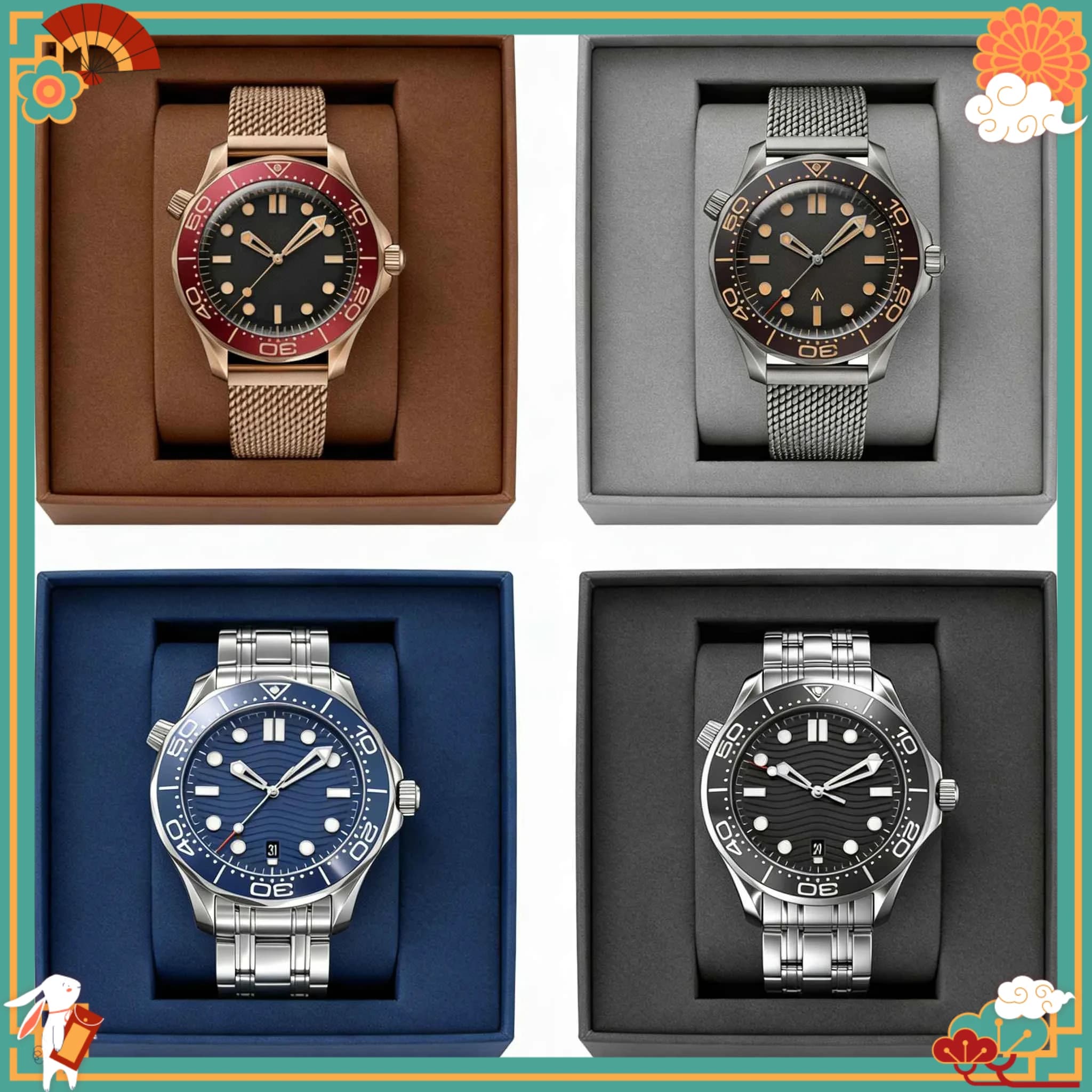 DONG Store 40mm Men's Automatic Movement 904l Stainless Steel Luxury Watch--o Customized Watch