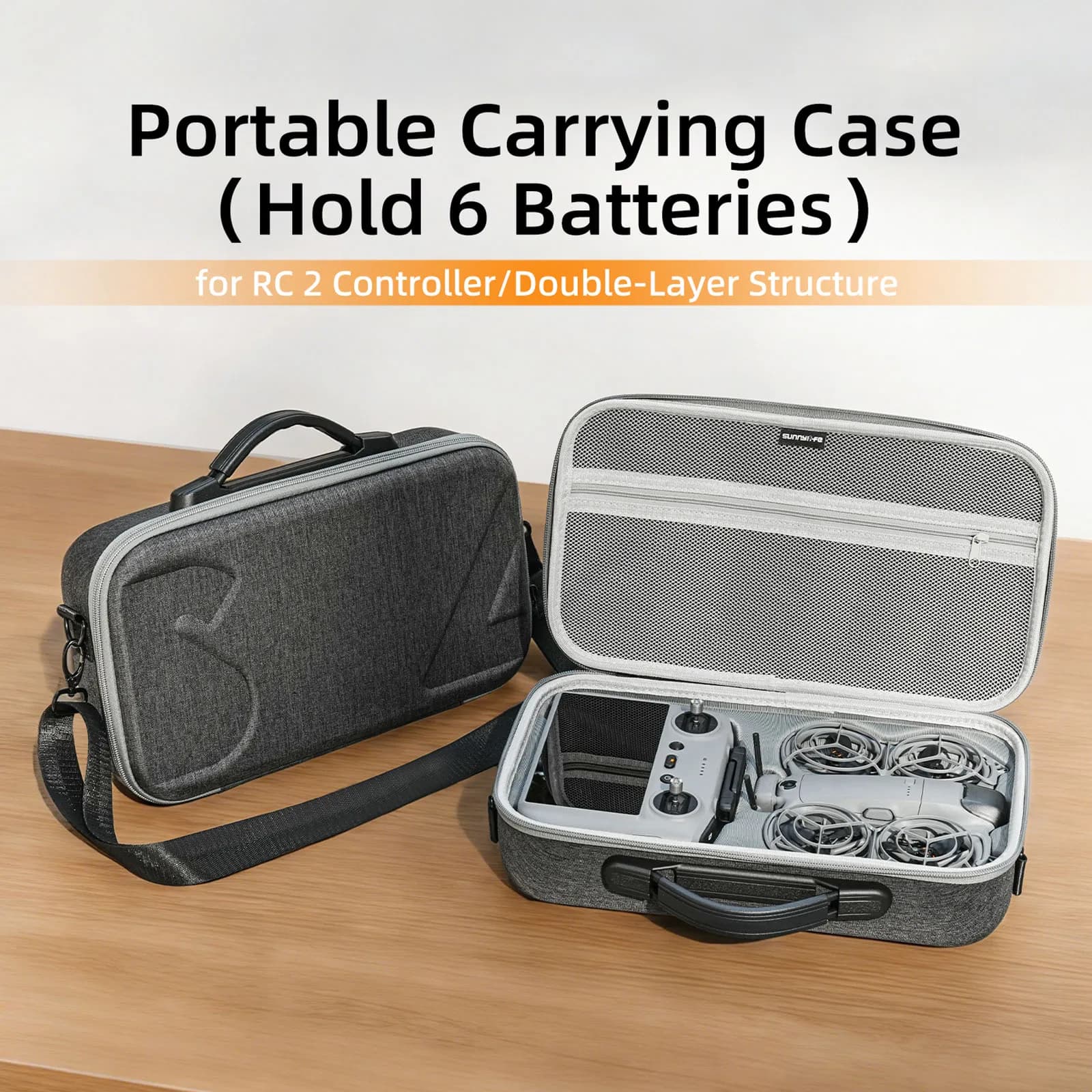 Carrying Bag Case with Shoulder Strap Drone Storage Case Large Capacity Shockproof for Neo 2 & RC 2 Remote Controller