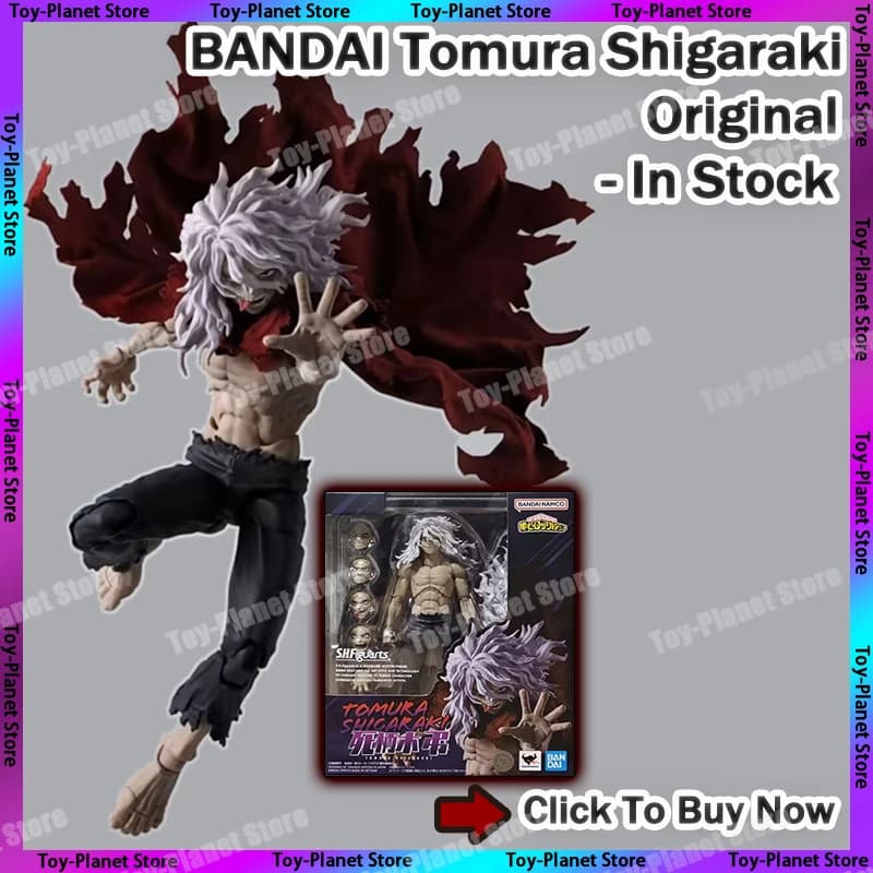 Bandai Shfiguarts My Hero Academia Tomura Shigaraki Action Figure Anime Modellino da Collezione Regali Giocattoli Disponibili