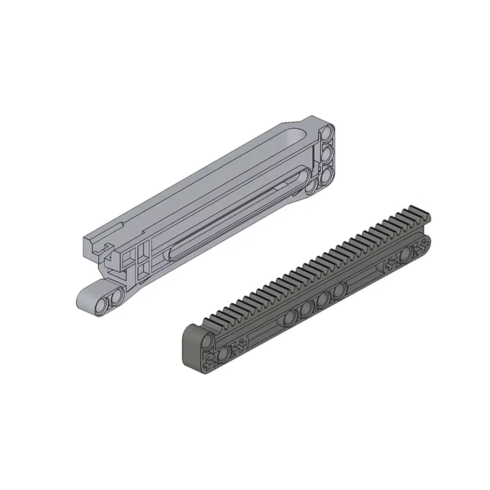 MOC Technology Parts 18942+18940 1x14x2 Rack Chute Assembly Push Rod Rack Assemble Putter Building Blocks Bricks Replacement