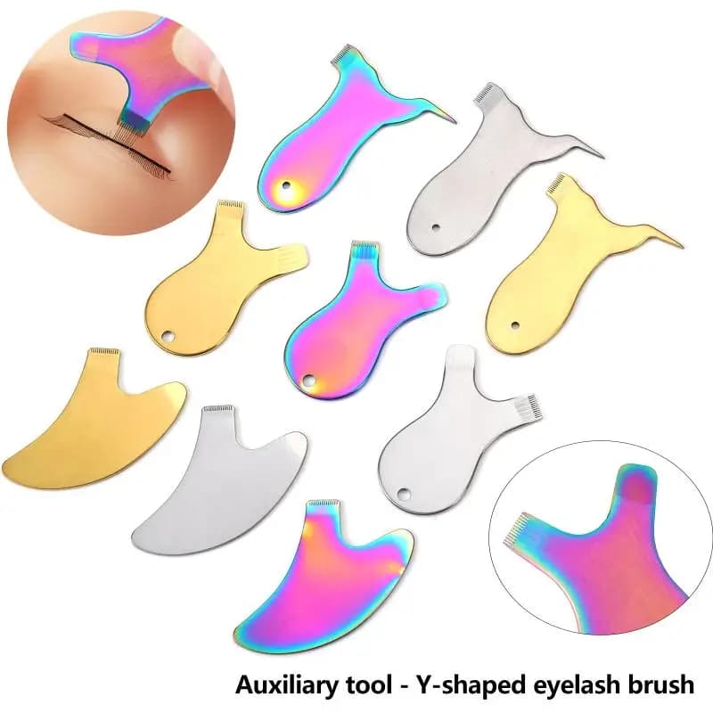 Spazzola per ciglia riutilizzabile in metallo, struttura leggera in acciaio inossidabile, facile da pulire e sterilizzare, perfetta per modellare le ciglia.