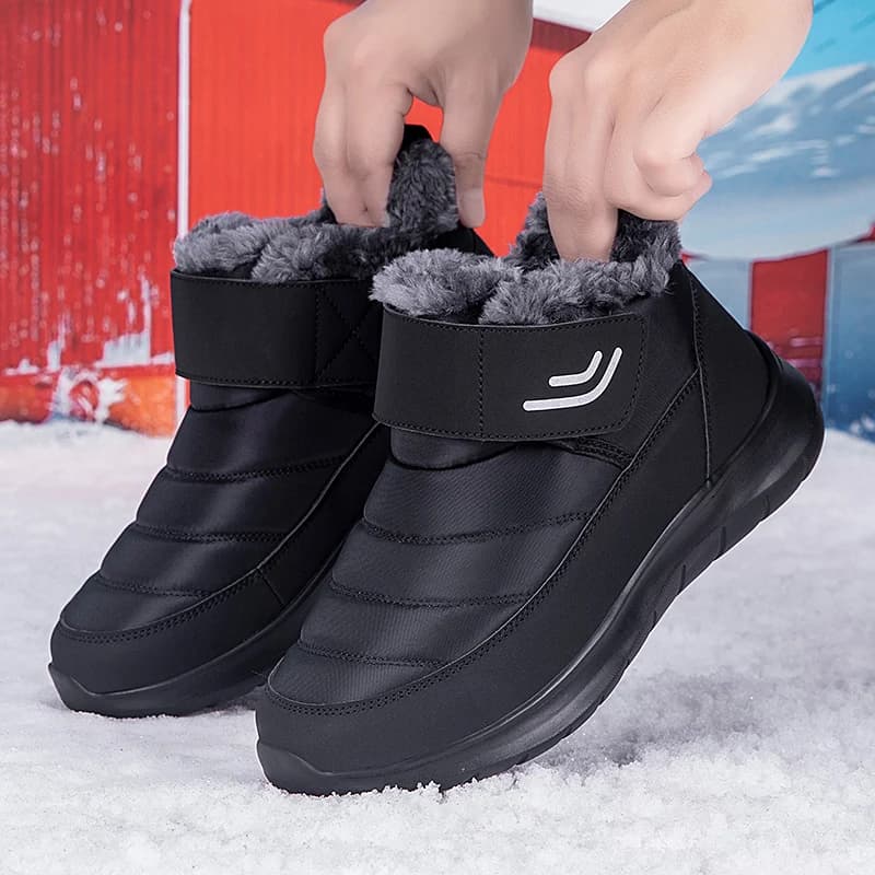 Men's Snow Boots, Women's Snow Shoes, Winter Warm Shoes, Fuzzy Lining Windproof Hiking Boots, Winter Insulated Shoes, Waterproof High-Top Snow Shoes, Hiking Boot-Style Snow Shoes