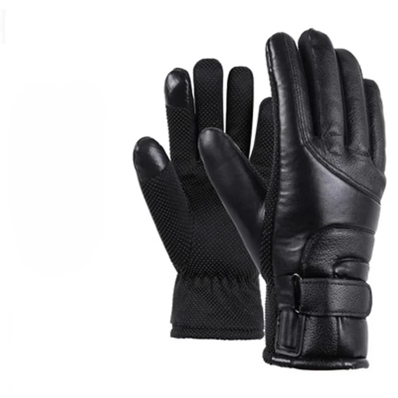 Leather Gloves Waterproof Thermal Bike Gloves for Outdoor Cycling Touchscreens for Hiking Ski Fishing