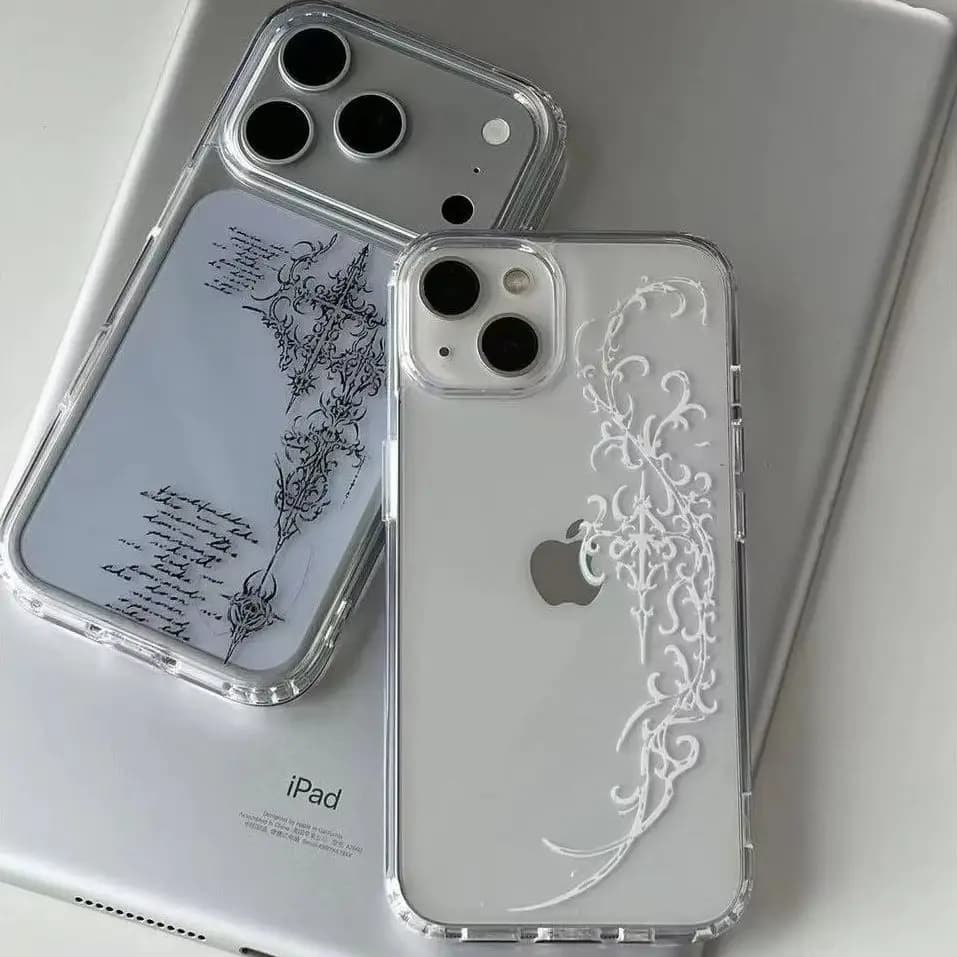 Korean Ins Advanced Niche Patterns Phone Case For iPhone Ultra 18 17A 16 15 14 13 12 11 Pro max 7 8 Plus XR XS MAXY2K Cover
