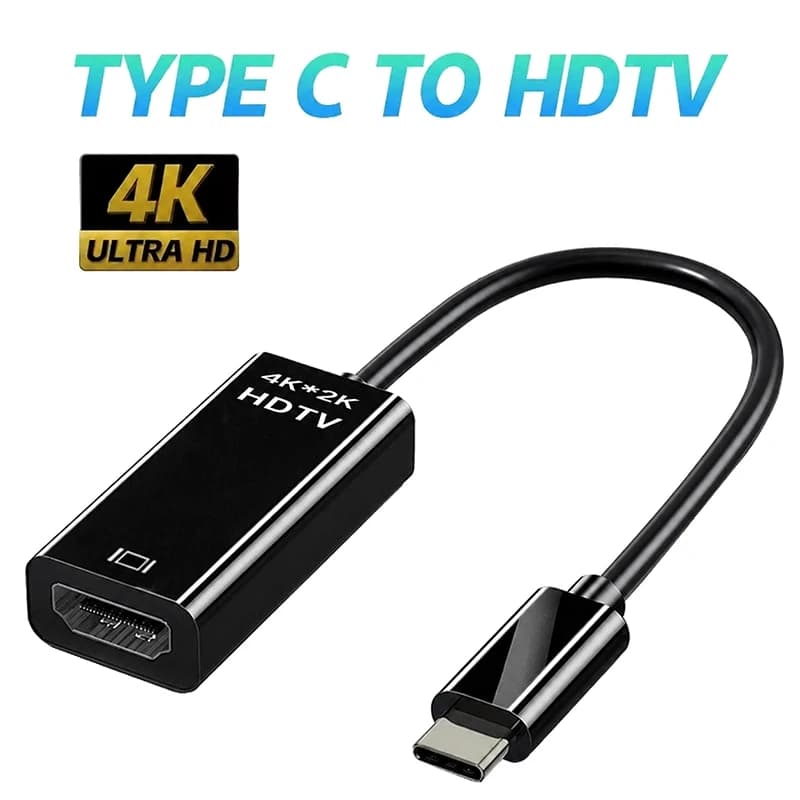 Adattatore da USB-C a HDTV 4K 30Hz, Hub USB 3.1, Cavo Convertitore HDTV per iPhone 16 15, Convertitore TV per PC, MacBook, iPad, Samsung, Laptop