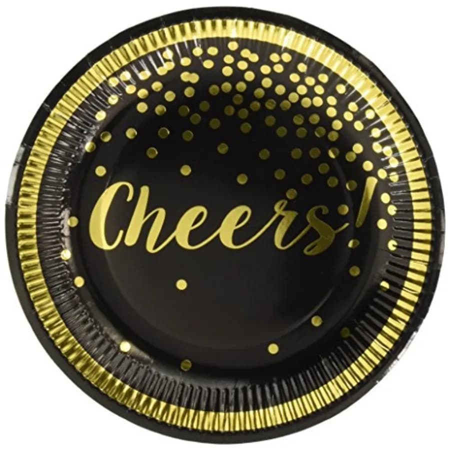 Gold Foil Paper Plates Set of 8 Premium Decorative Paper Plates (350 GSM weight -Set of 16) Party Supplies