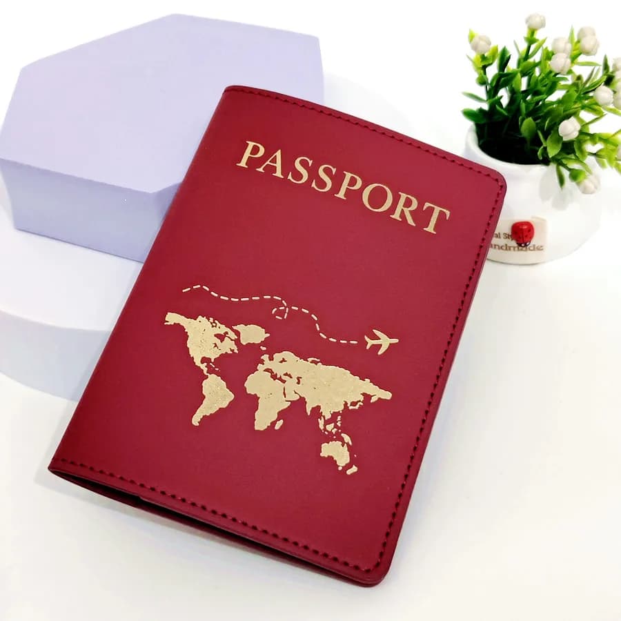 1 pz PU Leather Map Passport Cover Holder portafoglio porta carte di credito accessori da viaggio moda leggeri per il volo