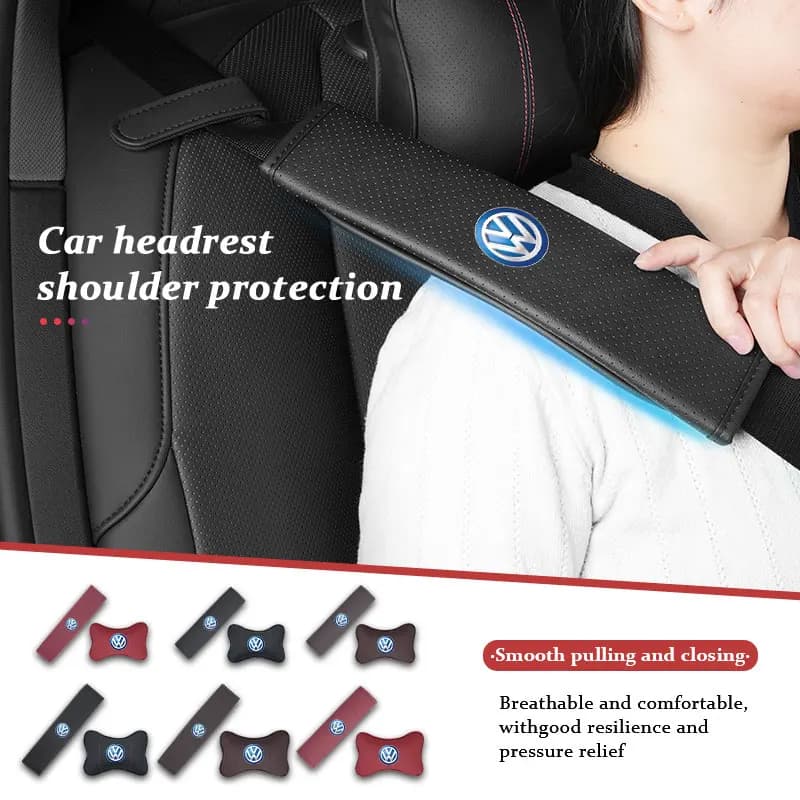 For Volkswagen VW Car Headrest Neck Support Seat Soft Neck Pillow Accessories Polo Jetta Sagitar Magotan Passat B5 B6 B7 CC