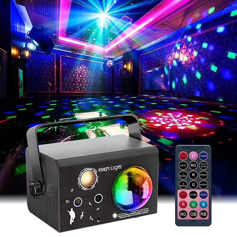 Luci da festa da 10 W Dj Stage Laser Luce da discoteca Proiettore natalizio Suono attivato Danza Compleanno Bar Decorazione di nozze Luci USB