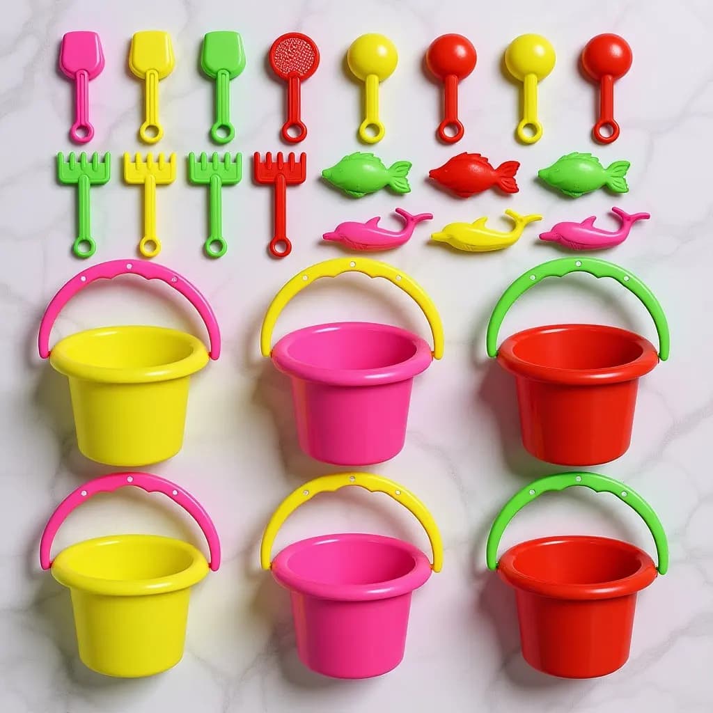 Set di 24 Mini Secchielli da Spiaggia per Bambini, Secchielli in Plastica per Giochi all'Aperto, Piccoli Secchielli per Sabbia, Giocattoli per il Gioco