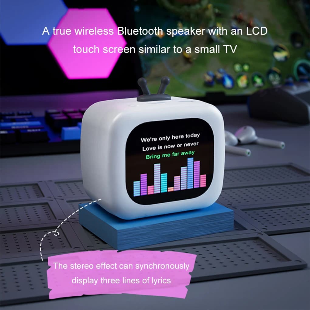 2" Portable mini multifunctional Bluetooth5.4 speaker, music, alarm clock, call, timer/calculator, weather, calendar