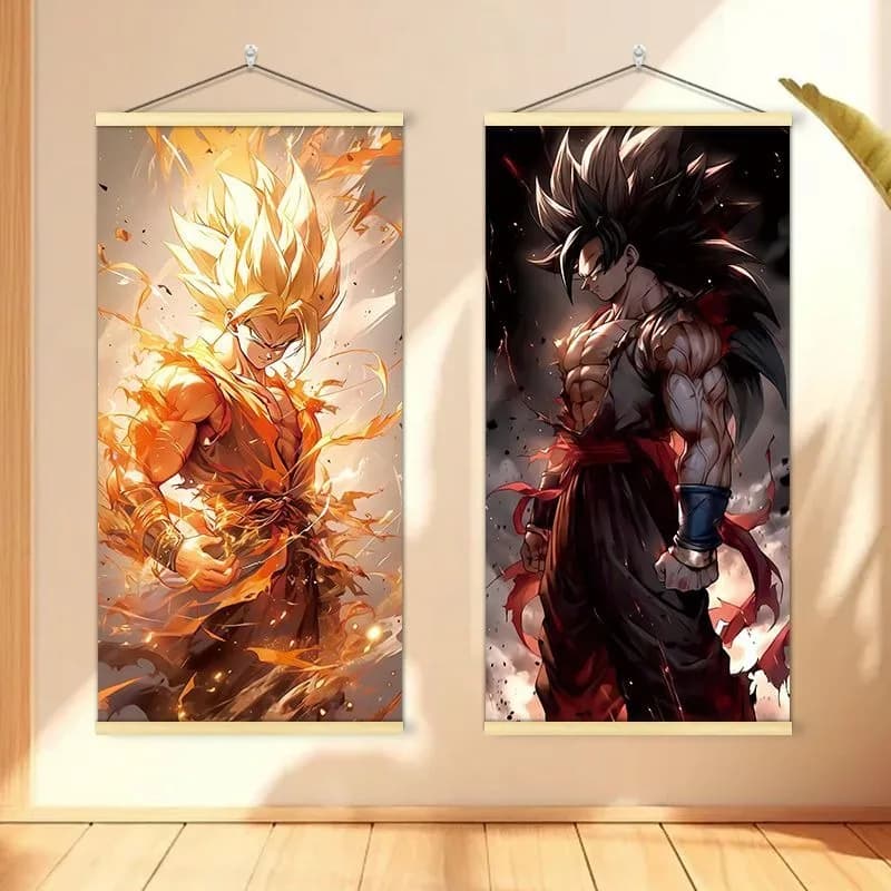Dragon Ball Canvas Decorative Painting Frameless Cartoon Printing Ultra Instinct Goku SSJ 3 Room Decoration Poster Holiday Gift