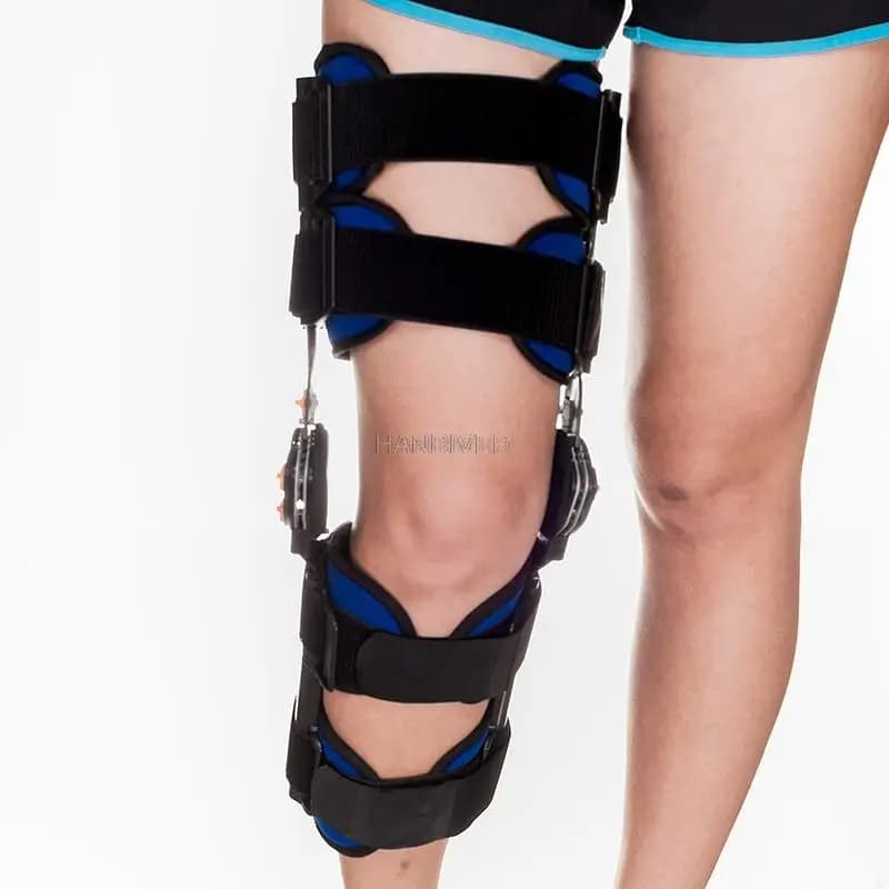 Staffa fissa postoperatoria per legamenti del ginocchio, fissatore dell'articolazione del ginocchio, telaio di fissaggio del tutore dell'arto inferiore limite, ginocchiera regolabile