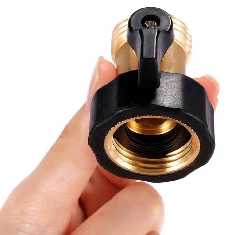 Garden Hose Shut-Off Valve Assembly Made of Solid Brass with 3/4 Inch Thread for European Standard Installations