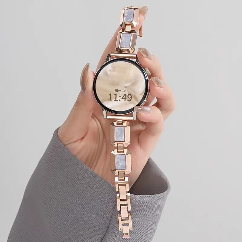 20 mm resin chain mesh watch strap for Samsung Galaxy Watch 7 6 5 4 44mm 40mm 5pro 45mm strap for Huawei Kit
