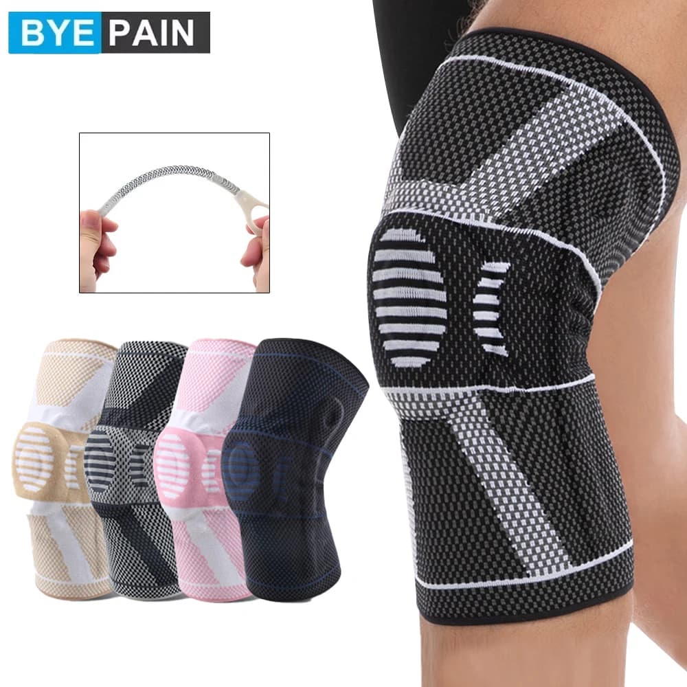 1 Pezzo di Ginocchiera Ortopedica per Uomini e Donne, Fascia Compressiva per Ginocchio con Cuscinetto in Gel per Rotula e Stabilizzatori Laterali