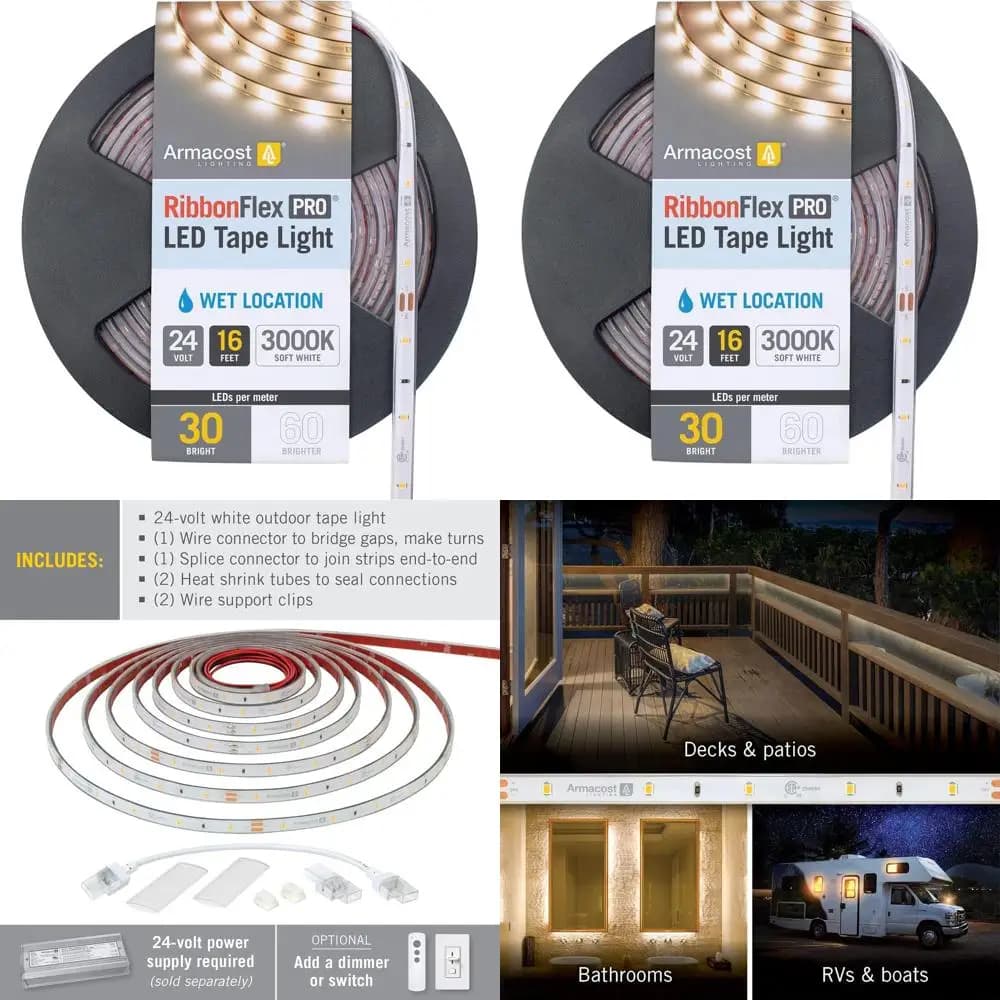 Striscia LED da Esterno IP67 Bianca 24 LED, 30 LED per Metro