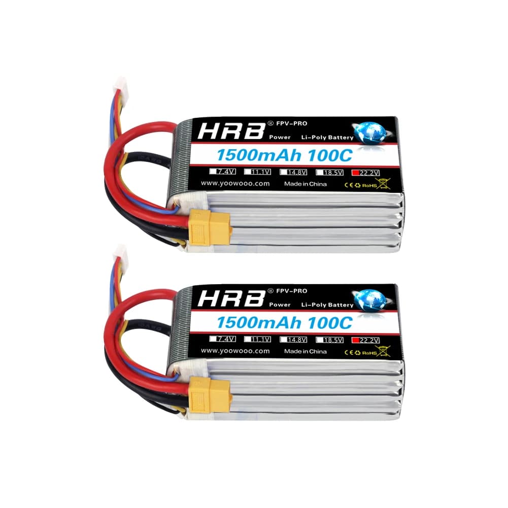 HRB 6S Lipo 22.2V 1500mAh Lipo Batteria 100C Con Connettore XT60 per UAU Aereo RC Elicottero Droni RC Auto Barca Parti FAI DA TE