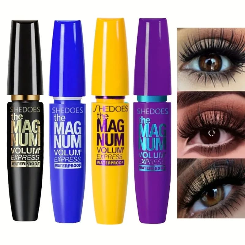Black 4D Mascara for thick and long voluminous eyelashes Waterproof fiber mascara with elongating curling effect