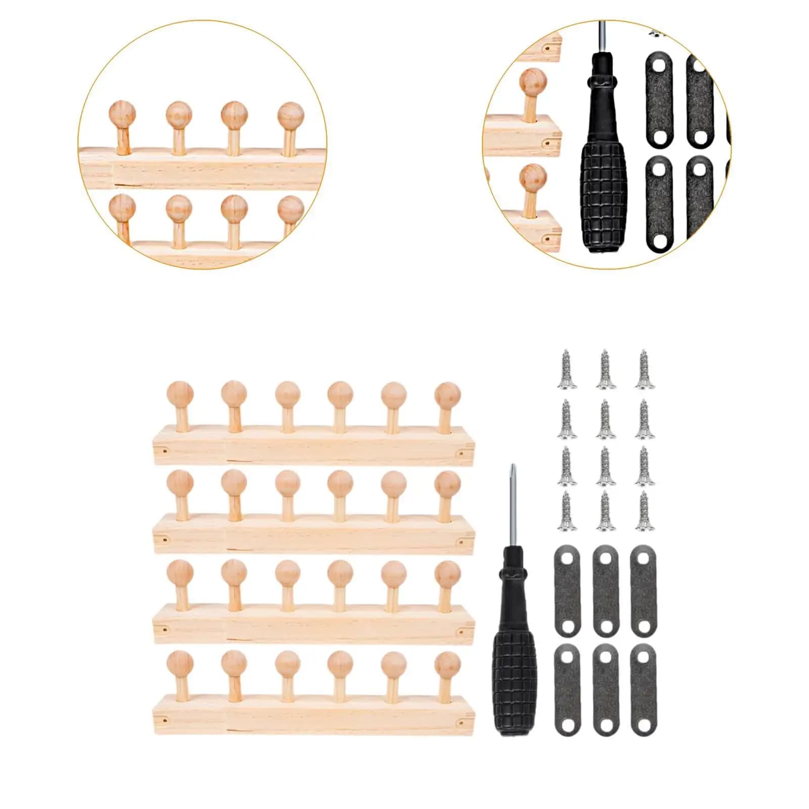 Wooden Weaving Loom Kit for Chunky Blanket Making Adjustable Size Knitting Set for Home DIY Handcraft Beginners
