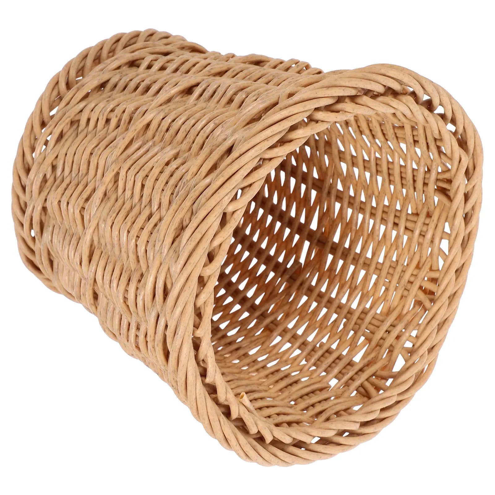 Cestino Intrecciato Rotondo in Finto Rattan per Casa, Ufficio e Bagno, Design Spazioso e Staccabile, Elegante Contenitore Decorativo per Rifiuti