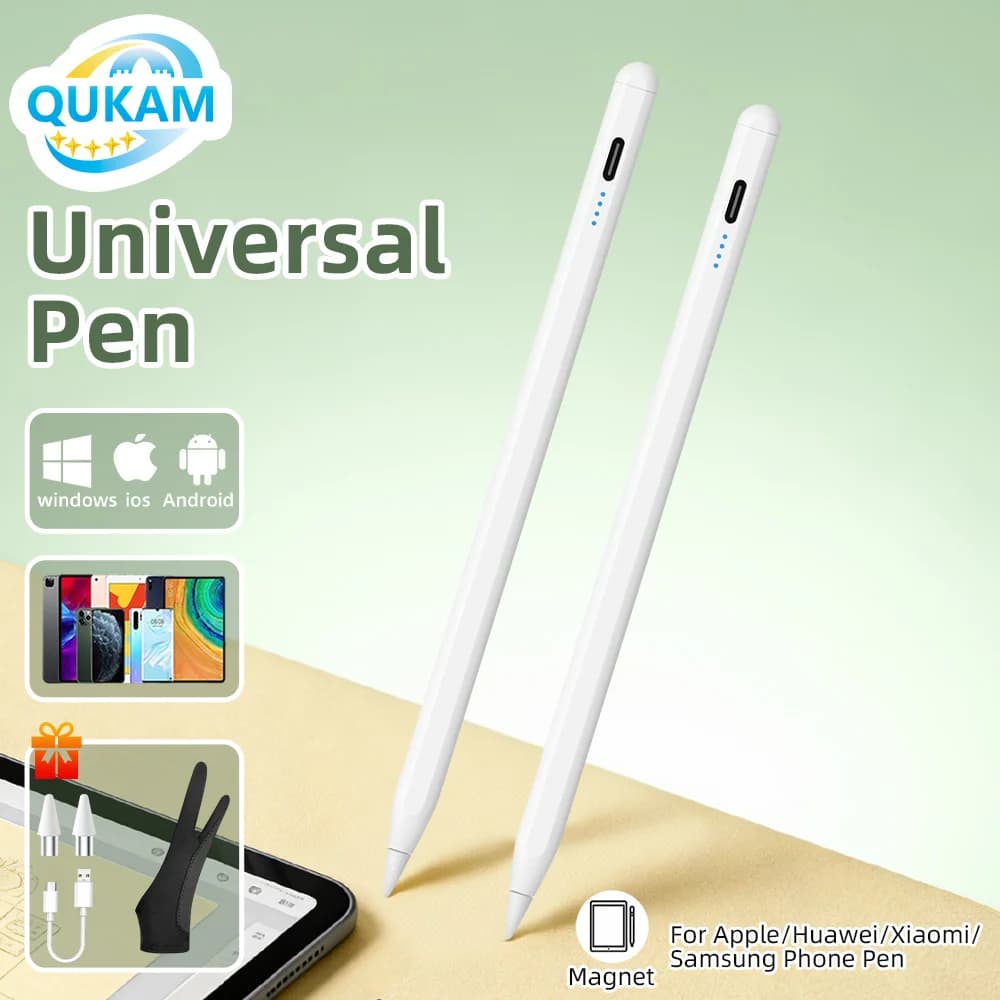 Nuova penna stilo universale QUKAM con guanti per Huawei, Lenovo, Samsung, Xiaomi, tablet, penna touch per Android, iOS, Windows