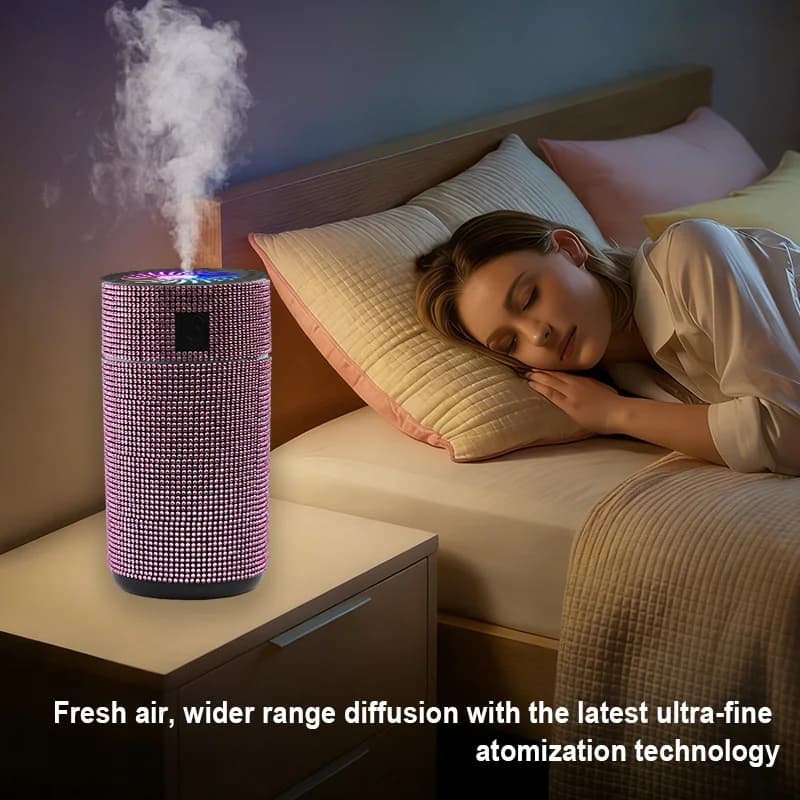 Diamond Humidifier Auto Air Purifier vehicle Mounted Fresh Spray Aromatherapy Indoor Atmosphere LED Lamp Car Car Humidifier