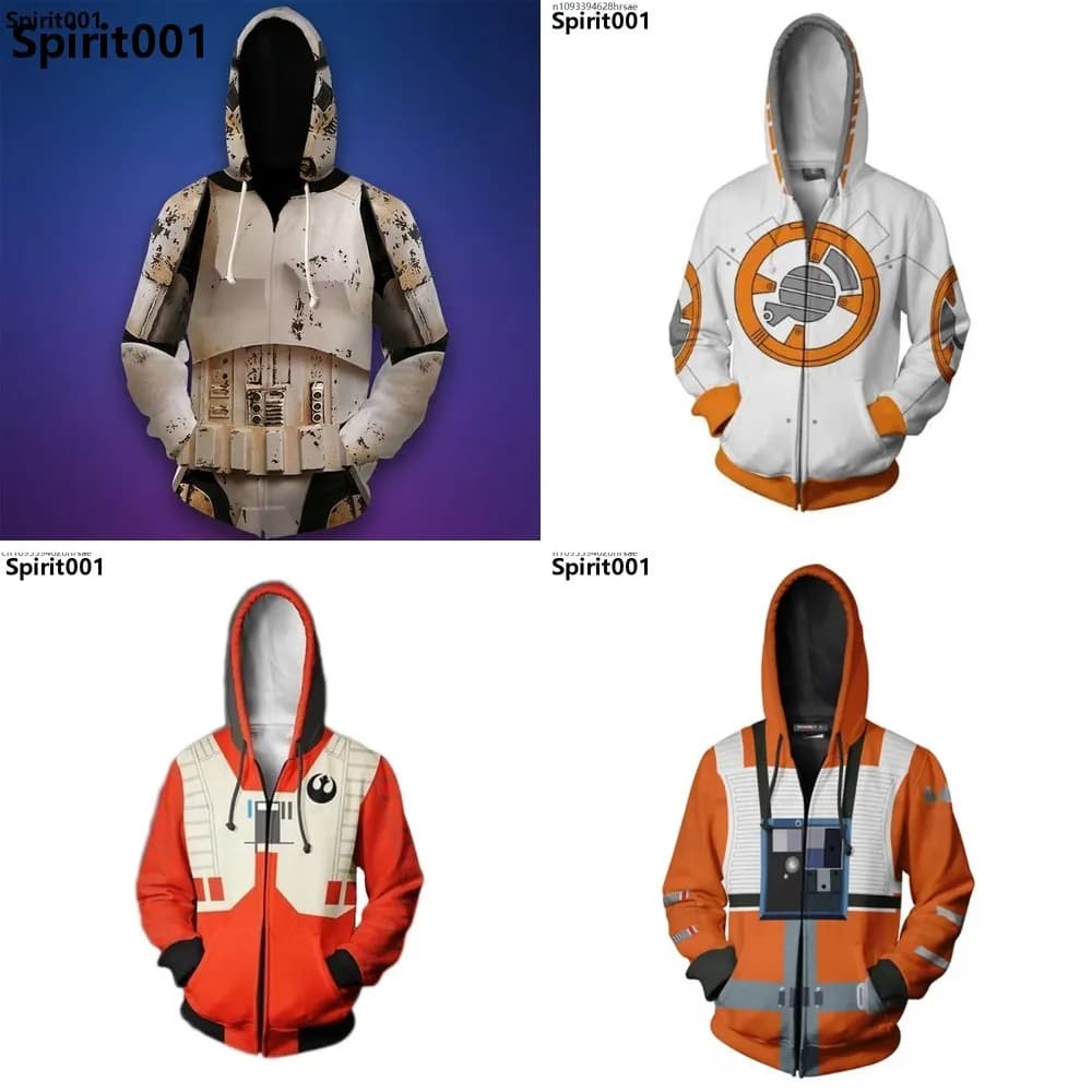 Costume da Stormtrooper, Giacca con Cappuccio per Uomo, Accessorio per Feste di Halloween, Cappotto per Adulti