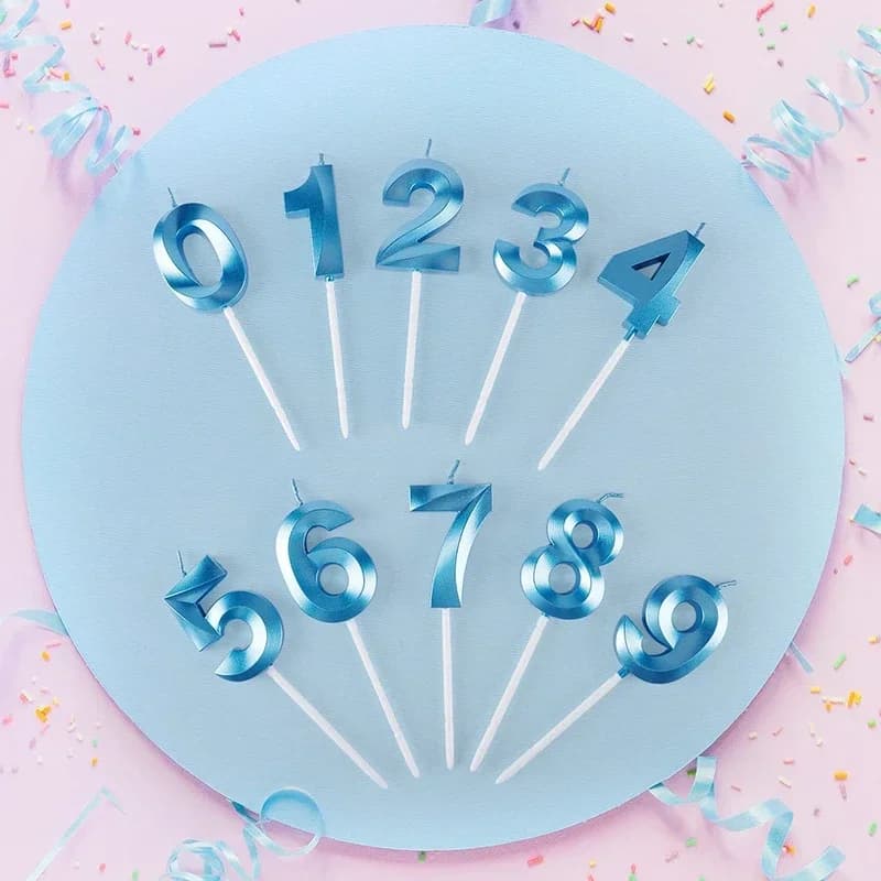 1 pz Candele Topper Torta Di Compleanno Blu Rosa Compleanno Candela Digitale Giorno Commemorativo Decorazione Della Torta Del Partito Per Ragazze Ragazzi Accessori Torta