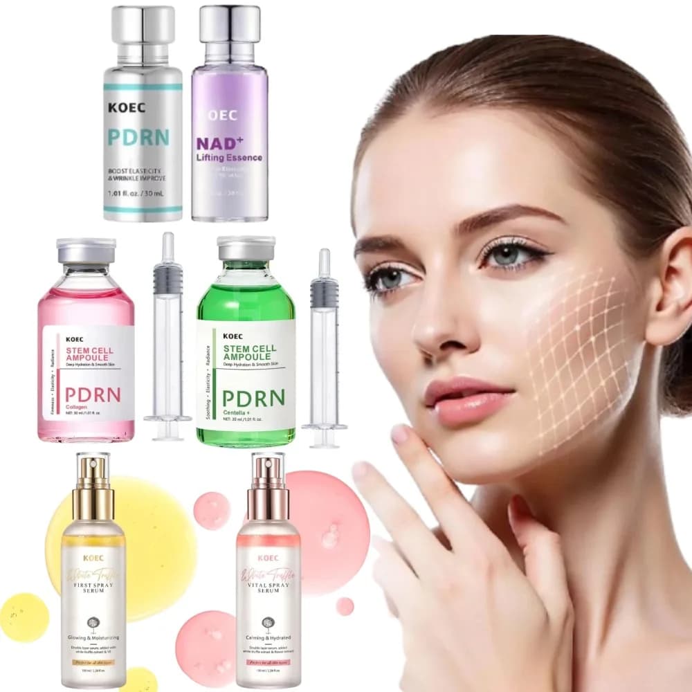 Set Completo di Cura della Pelle PDRN, Siero Rassodante, Essenza Levigante e Idratante, Essenza Viso Nutriente Profonda