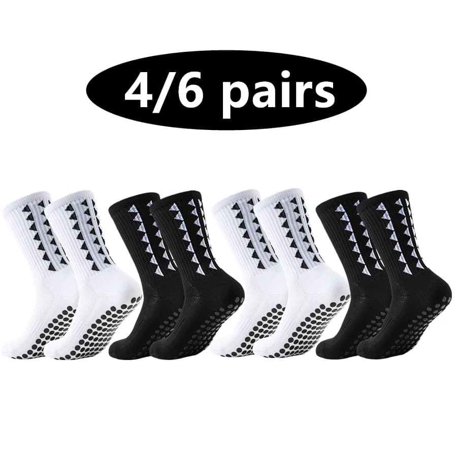 4/6pairs Towel Base Shockproof Training Socks Non Slip Grip For Men Women Football Rugby Skateboard Tennis Cycling Outdoor