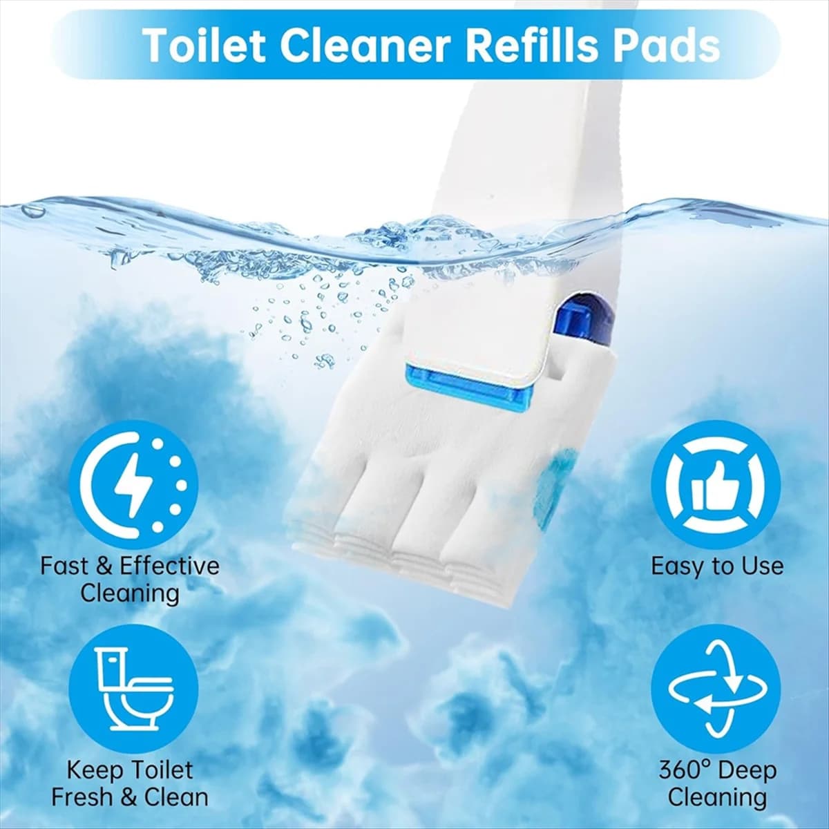 A77I 24 Pack Flushable Refills for Toilet Bowl Brush, Disposable Cleaner Refills Pads