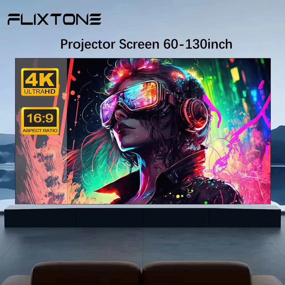 Schermo per proiettore Flixtone, tenda antiriflesso pieghevole e portatile per proiettore Xiaomi Dangbei XGIMI HY300 HY320