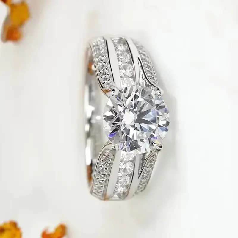 2025 new french style, suitable for women's fashion, light luxury design, wholesale inlaid zirconi ring of high-end jewelry,