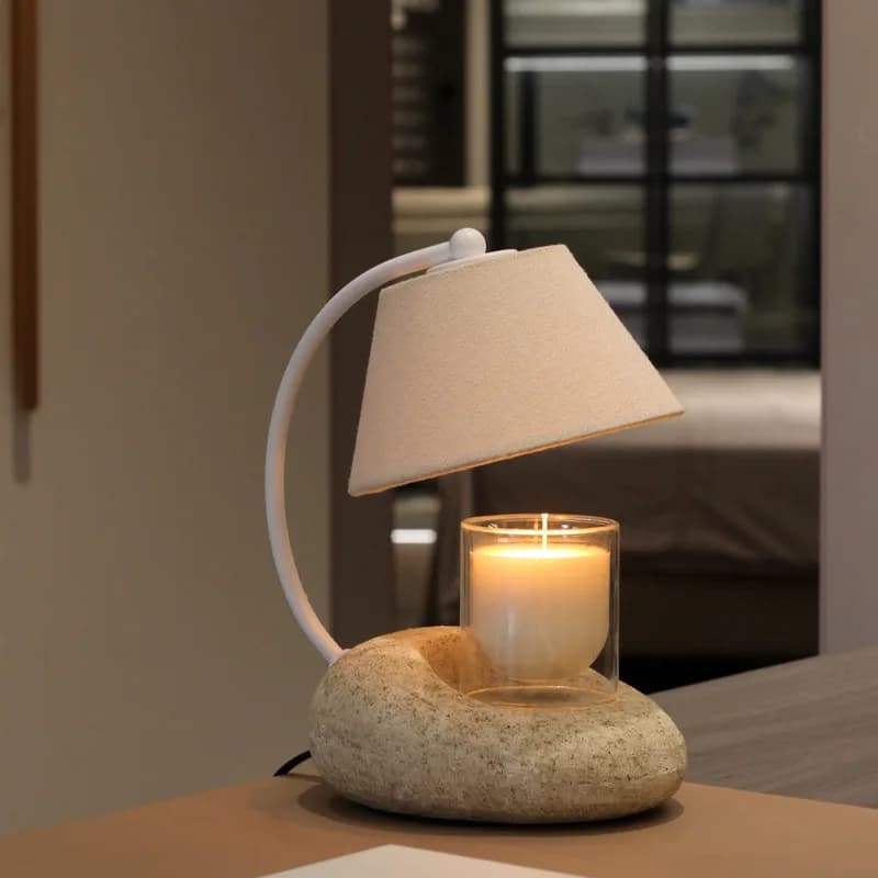 Wabi-Sabi Silent Style Wax Melt Lamp, Minimalist European High-End Aromatherapy Desk Ambient Candle Diffuser