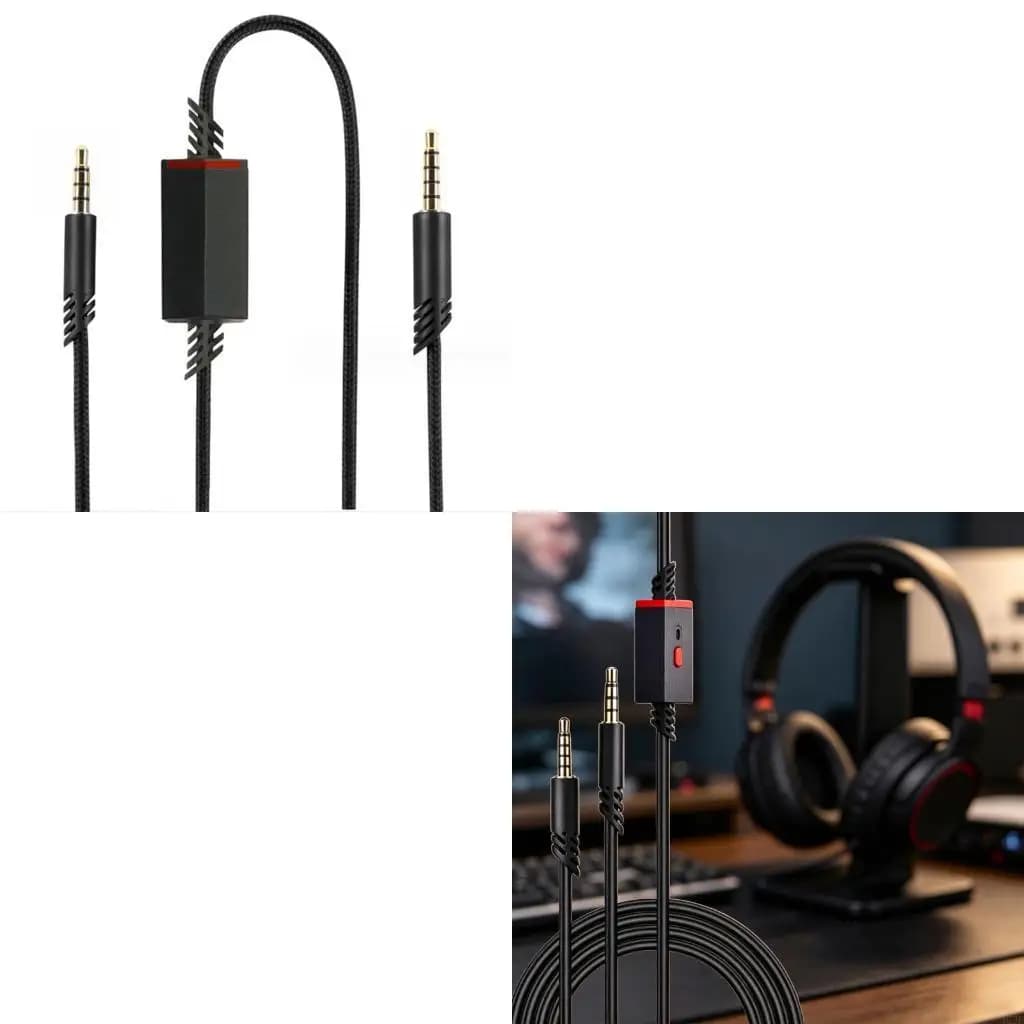 462E 2Meter Gaming Headset Replacement Cord, 3.5Mm 4 Poles to 5 Poles Sound Cable