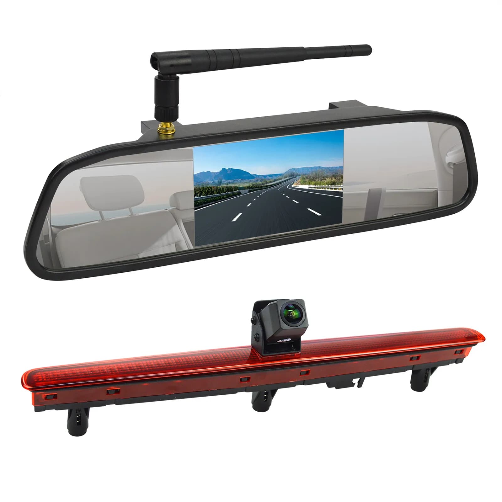 The wireless reversing camera features a4.3-inchdisplay and is suitable for Volkswagen Transporter T5 and T5.1 (only rear doors)