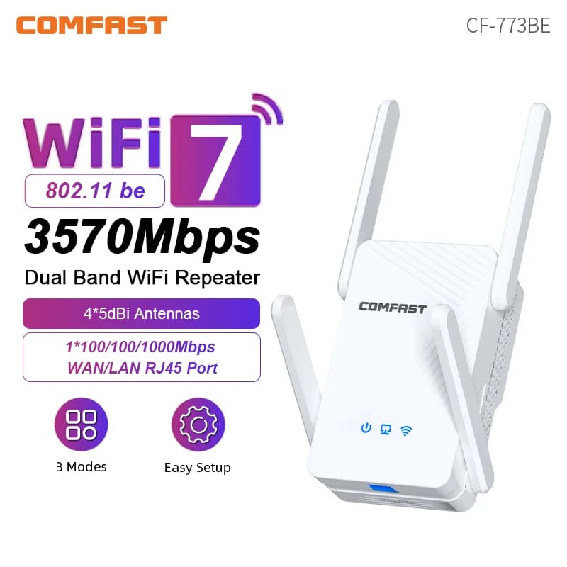 Comfast 3570Mbps Ripetitore WiFi Estensore Wireless WiFi Booster 2.4G e 5.8G Amplificatore di Rete Segnale A Lungo Raggio Router WiFi Per La Casa