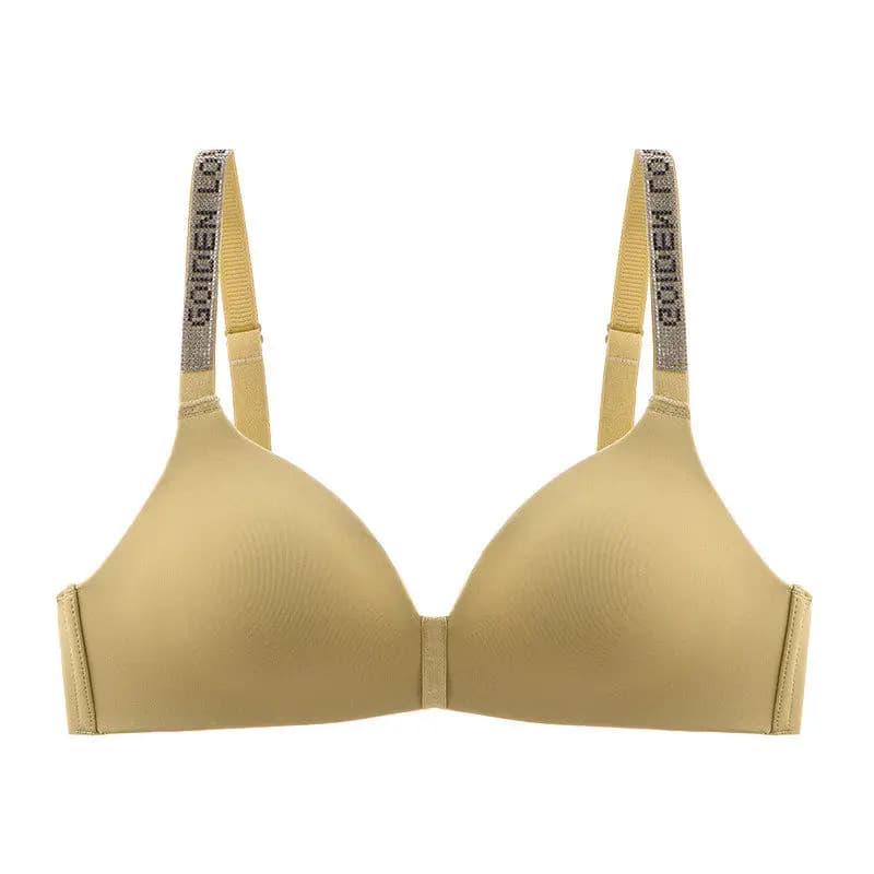 Set Reggiseno con Cinturini Luccicanti, Senza Cuciture, Sottile, Estivo, Supporto Leggero, Anti-Cedimento, Comodo per Uso Quotidiano Femminile