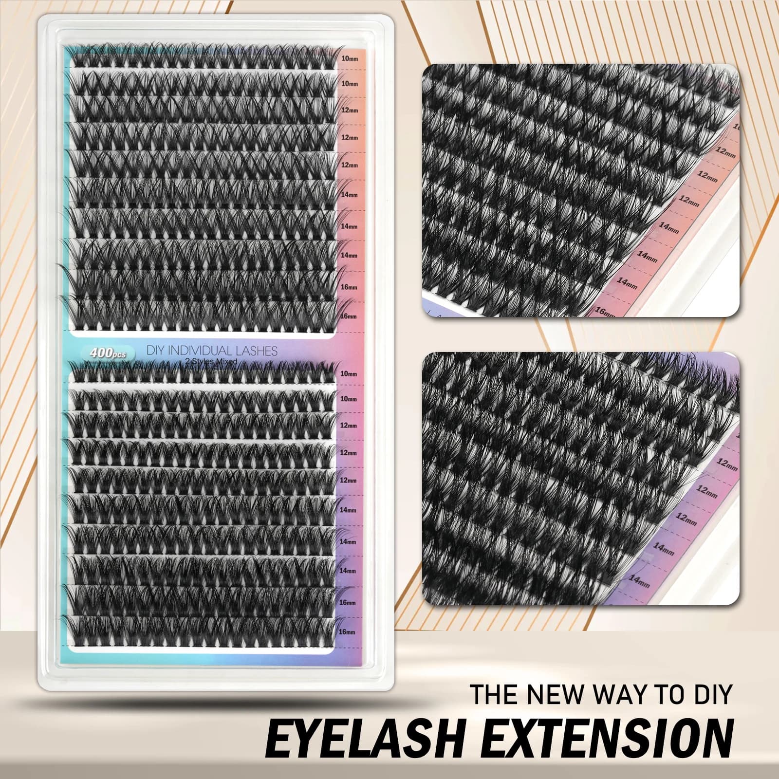 50D/60D/80D/100D Mink eyelashes 400 wires Natural eyelashes 3D Russian volume Custom eyelashes Bigodino Eyelashes