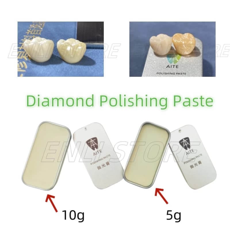 5g/10g AITE Pasta per lucidatura diamantata per zirconi dentali Vetro-ceramica Porcellana Lucidatura fine Pasta per lucidatura dentale DURA