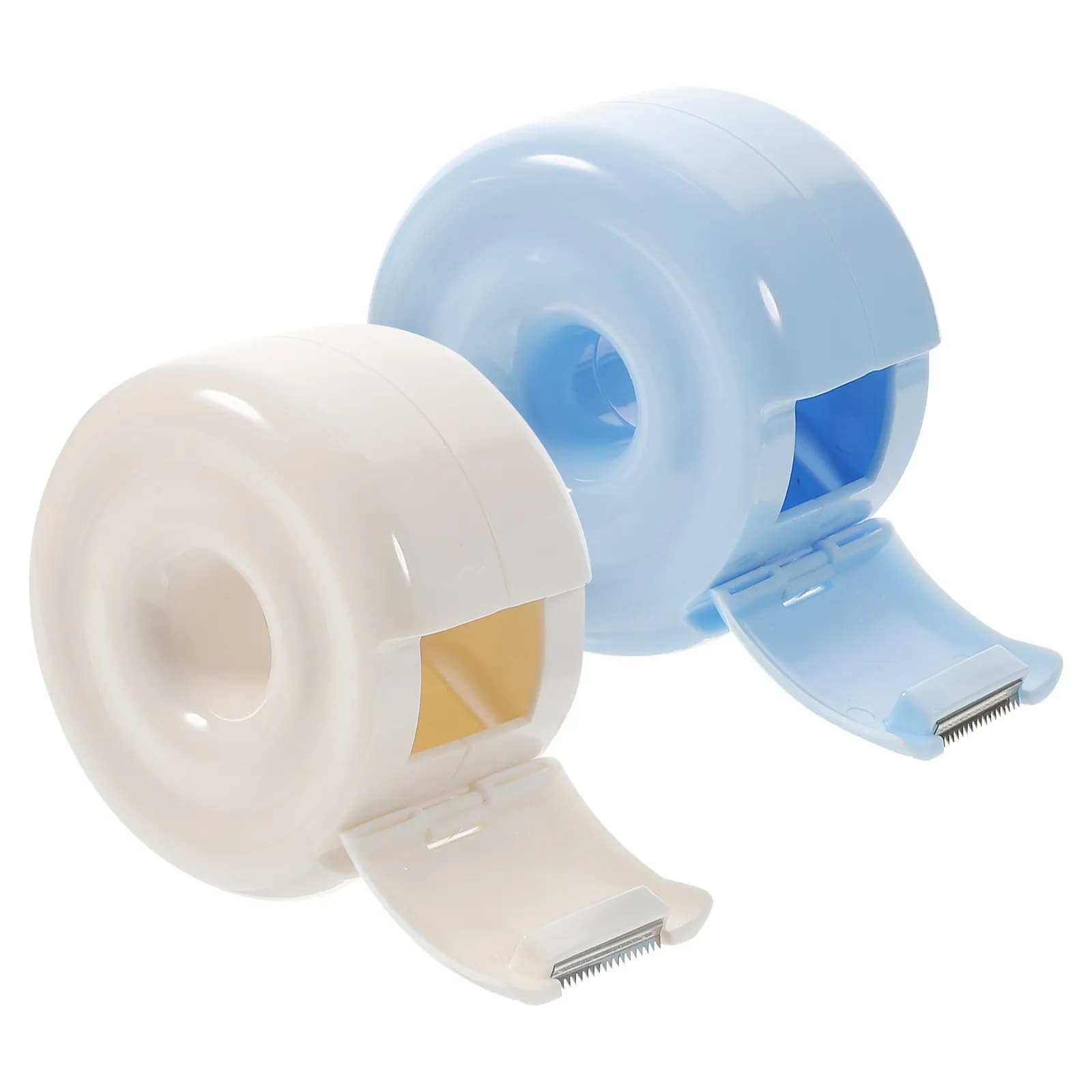 Dispenser di nastro adesivo da tavolo, 2 pezzi, porta etichette per la casa, forniture per ufficio, taglierina per etichette portatile, piccola taglierina professionale per nastro adesivo