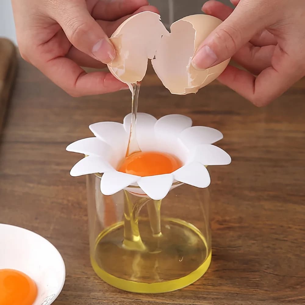 1 pz/signolo floreale carino separatore di tuorlo d'uovo gadget da cucina strumenti di cottura estrattore di uova